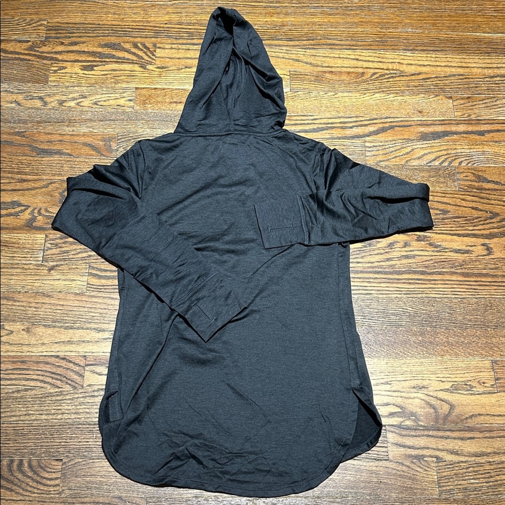 Reebok Charcoal Hooded Long Sleeve Shirt - Picture 4 of 5